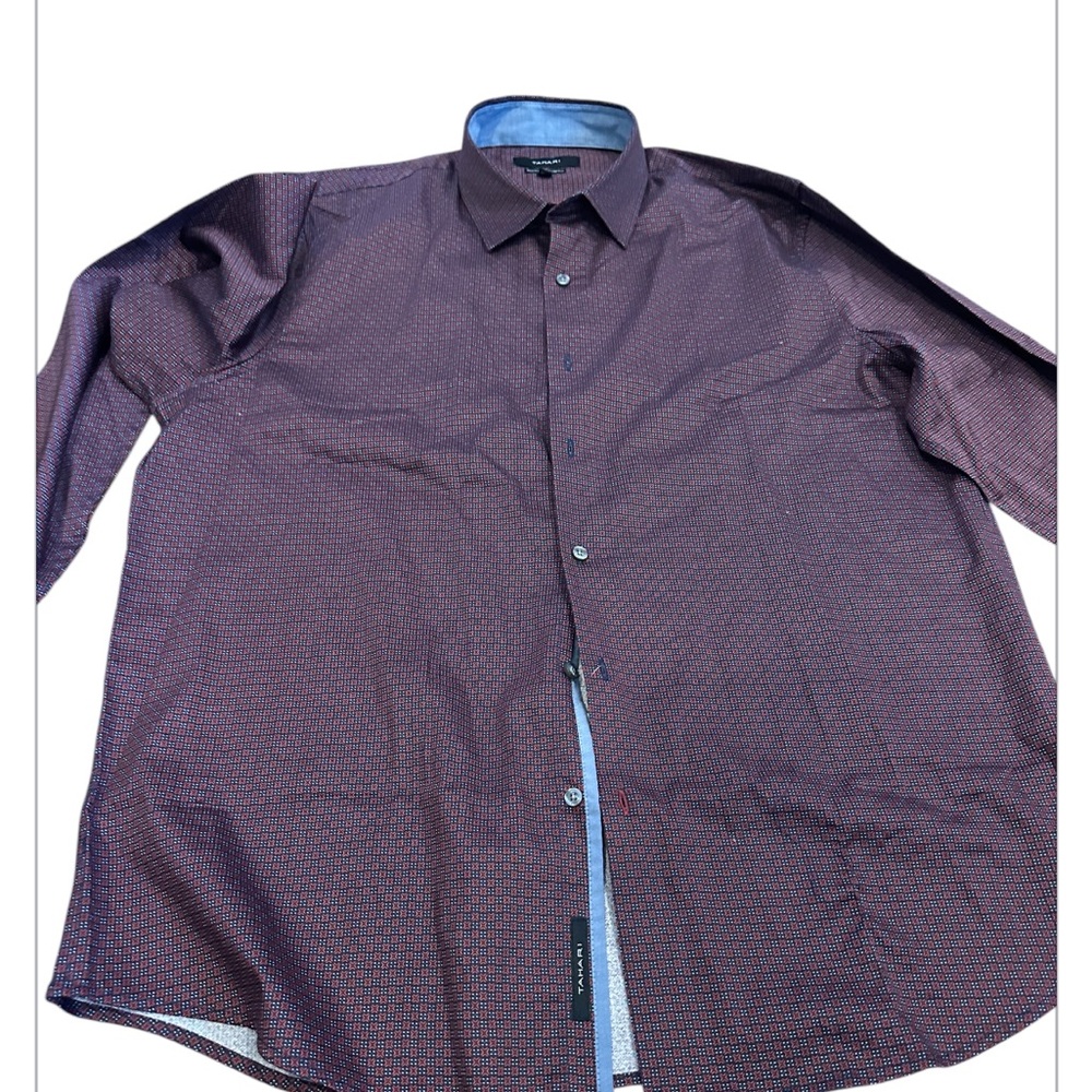 Tahari Men's Burgundy Dress Shirt